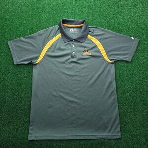 Baylor Bears Polo Shirt Mens Large Green‎ Short Sleeve Russell NCAA Football